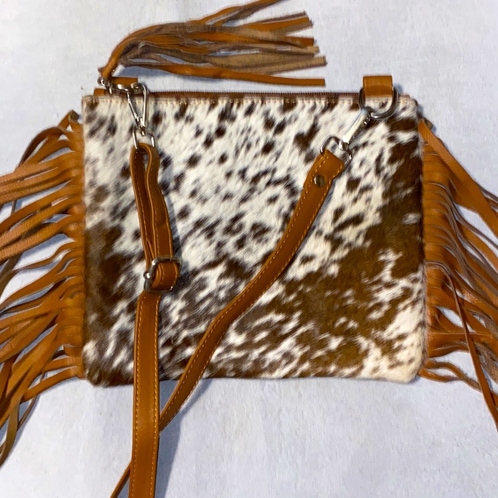 New Handmade Real Cowhide Leather Crossbody Purse Handbag Hair On